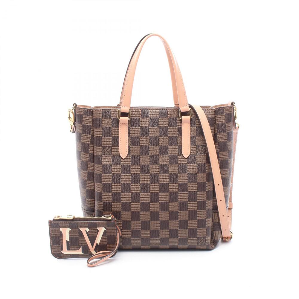 Louis Vuitton Belmont NV Venus Tote Bag Canvas Leather Damier Brown Pink